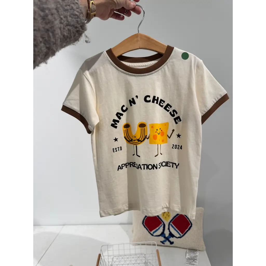 Organic Kids Mac N' Cheese Appreciation Ringer T-Shirt