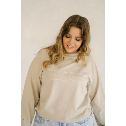 Organic Women's Embroidered Sweatshirt - Mama Tried