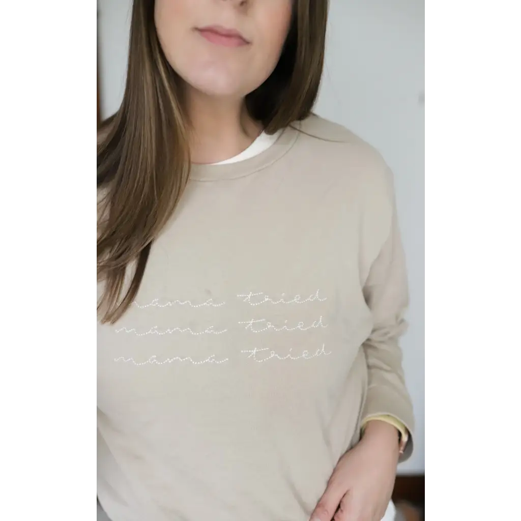 Organic Women's Embroidered Sweatshirt - Mama Tried