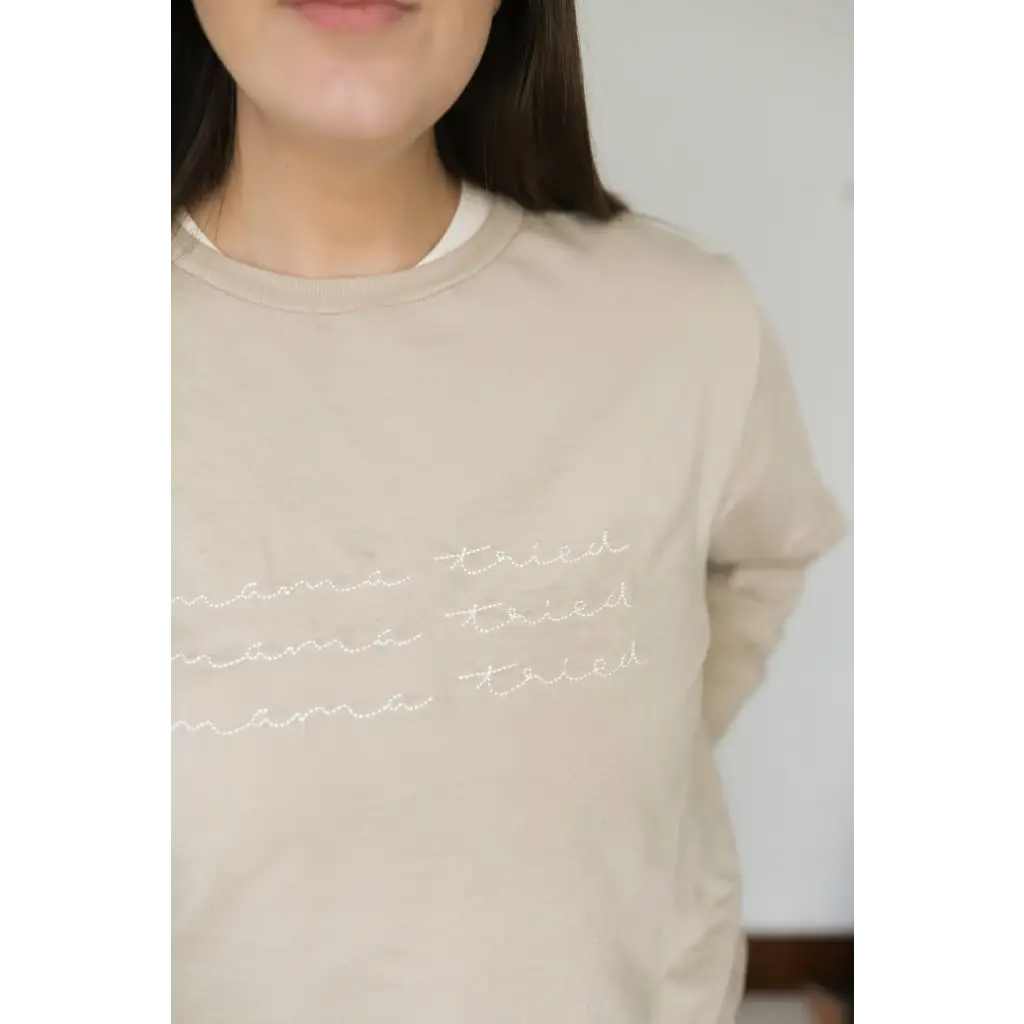 Organic Women's Embroidered Sweatshirt - Mama Tried