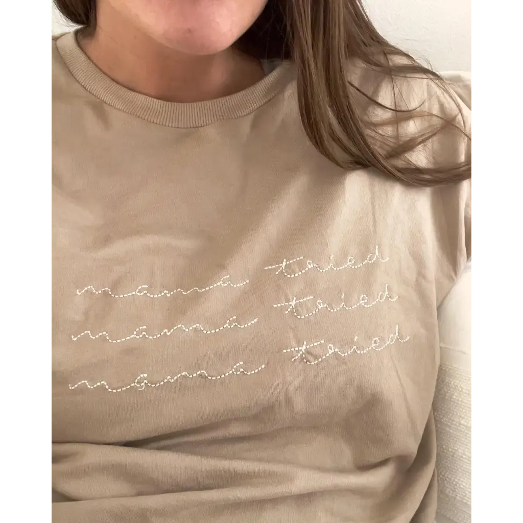 Organic Women's Embroidered Sweatshirt - Mama Tried