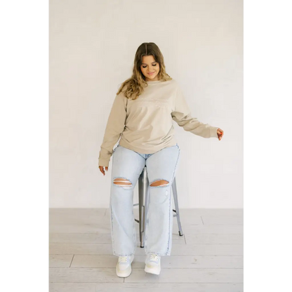 Organic Women's Embroidered Sweatshirt - Mama Tried