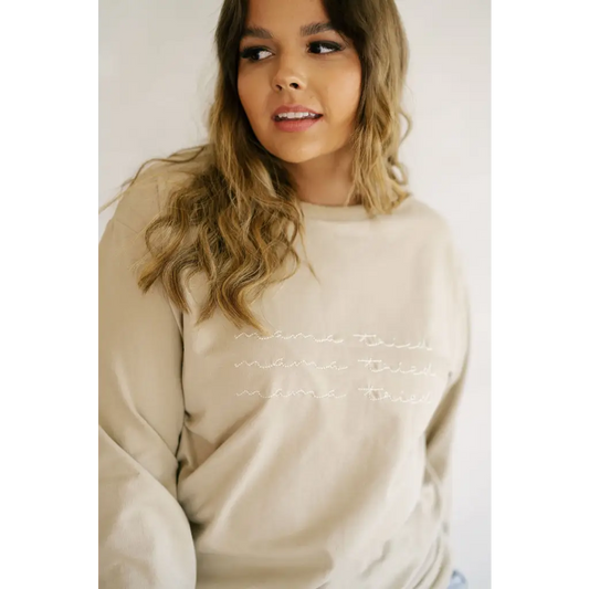 Organic Women's Embroidered Sweatshirt - Mama Tried