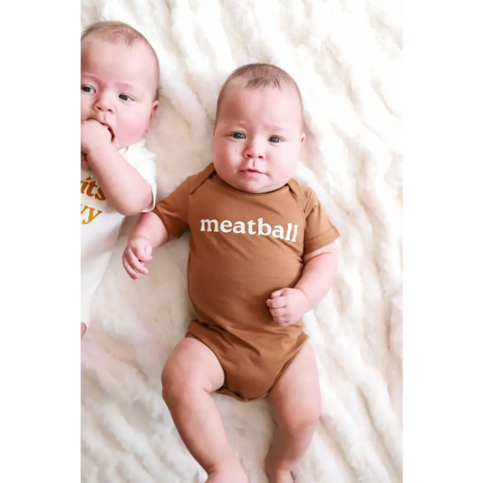Organic Cotton Baby Bodysuit - Meatball