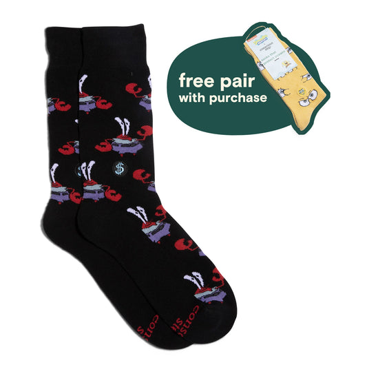 Adult Mr. Krabs Socks that Protect Oceans
