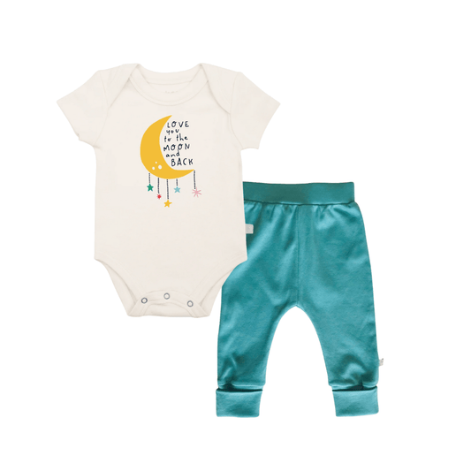 Organic Baby Gift Set - Moon and Back