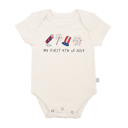 Organic Baby Graphic Bodysuit - My first 4th of July Rocket