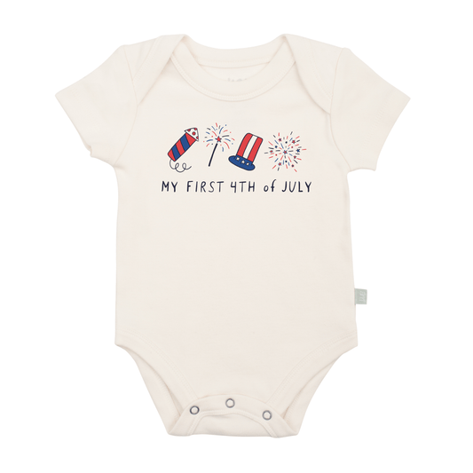 Organic Baby Graphic Bodysuit - My first 4th of July Rocket