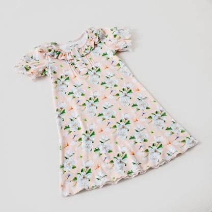 Girls Pink Magnolia Organic Cotton Dress