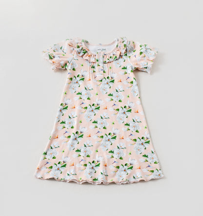 Girls Pink Magnolia Organic Cotton Dress