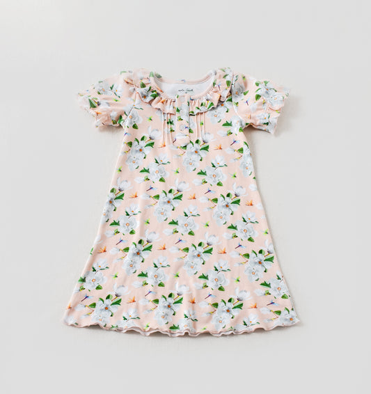 Girls Pink Magnolia Organic Cotton Dress
