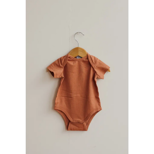 Organic Cotton Baby Bodysuit - Toasted Nut