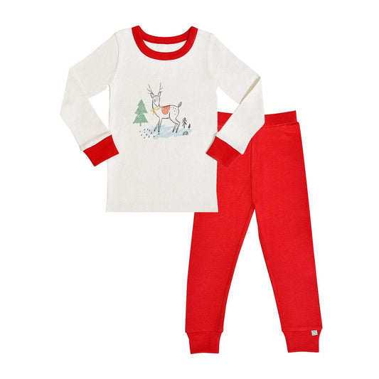 Organic Baby Pajamas- Deer Christmas