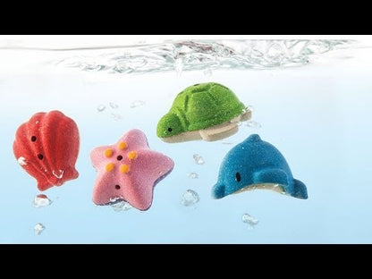 Wooden Sea Life Bath Toy Set