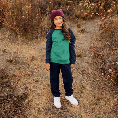 Organic Kids Stevie Raglan Sweatshirt Colorblock