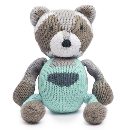 Organic Knit Rattle Buddy - Ramsay the Raccoon