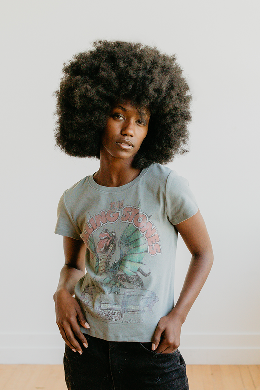 Women's Organic Rolling Stones Dragon Stadium Baby Tee