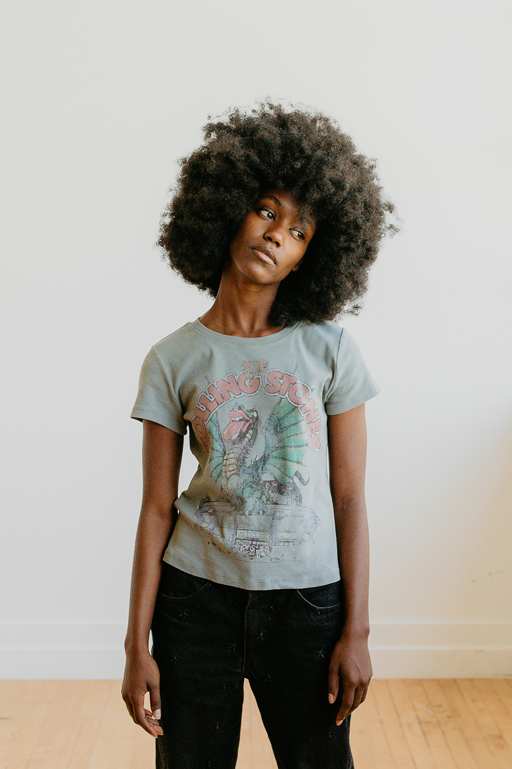 Women's Organic Rolling Stones Dragon Stadium Baby Tee