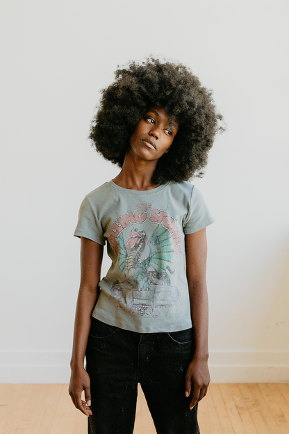 Women's Organic Rolling Stones Dragon Stadium Baby Tee