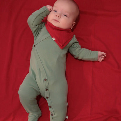 Organic Baby Footed Sleeper - Basil Green