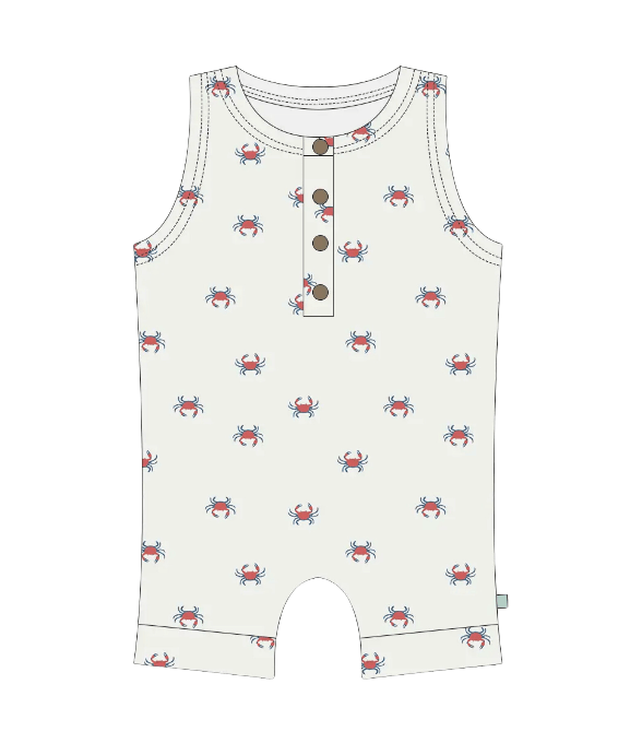 Organic Baby Tank Romper - Crab