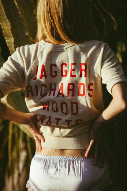 Women's Organic Rolling Stones Ivory Raglan Tee