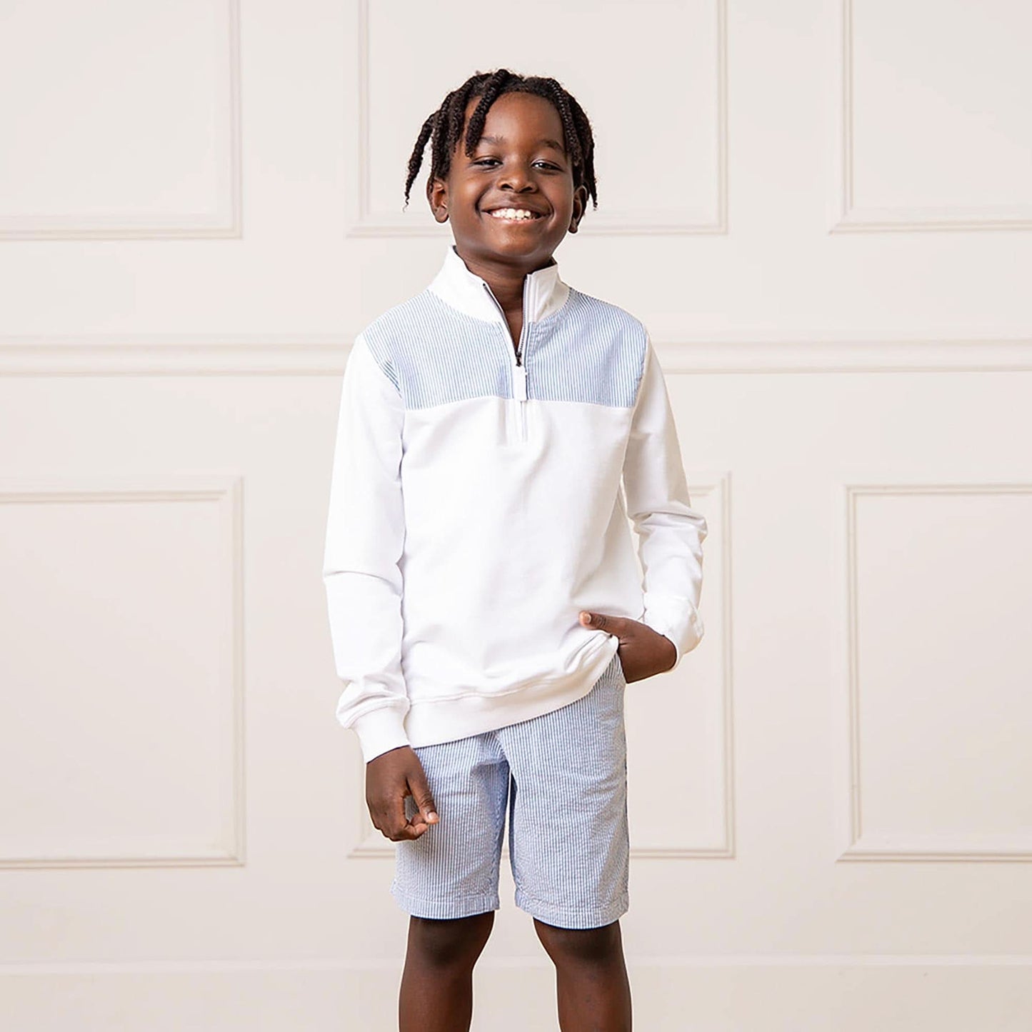 Baby Boy Organic Seersucker Short