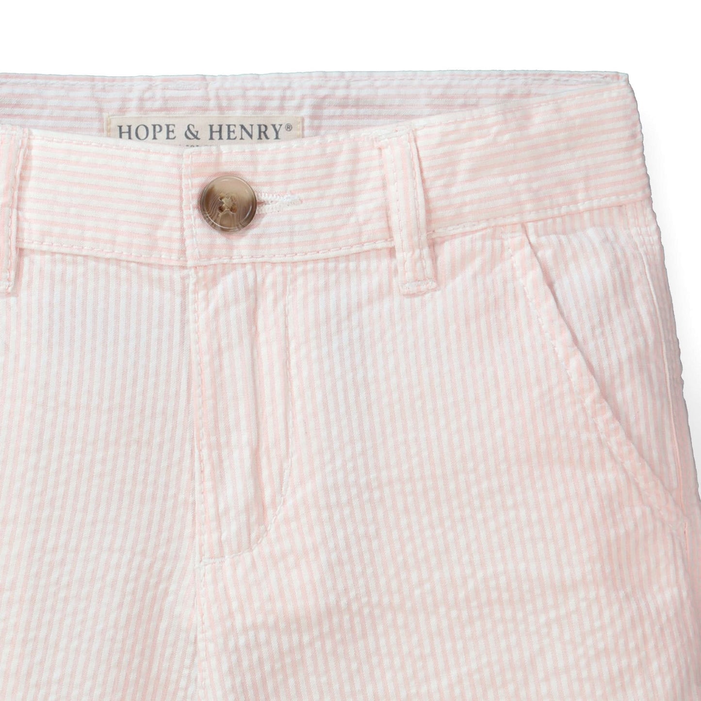 Baby Boy Organic Seersucker Short Pink