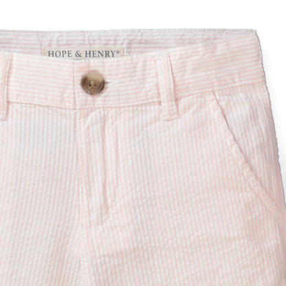 Baby Boy Organic Seersucker Short Pink