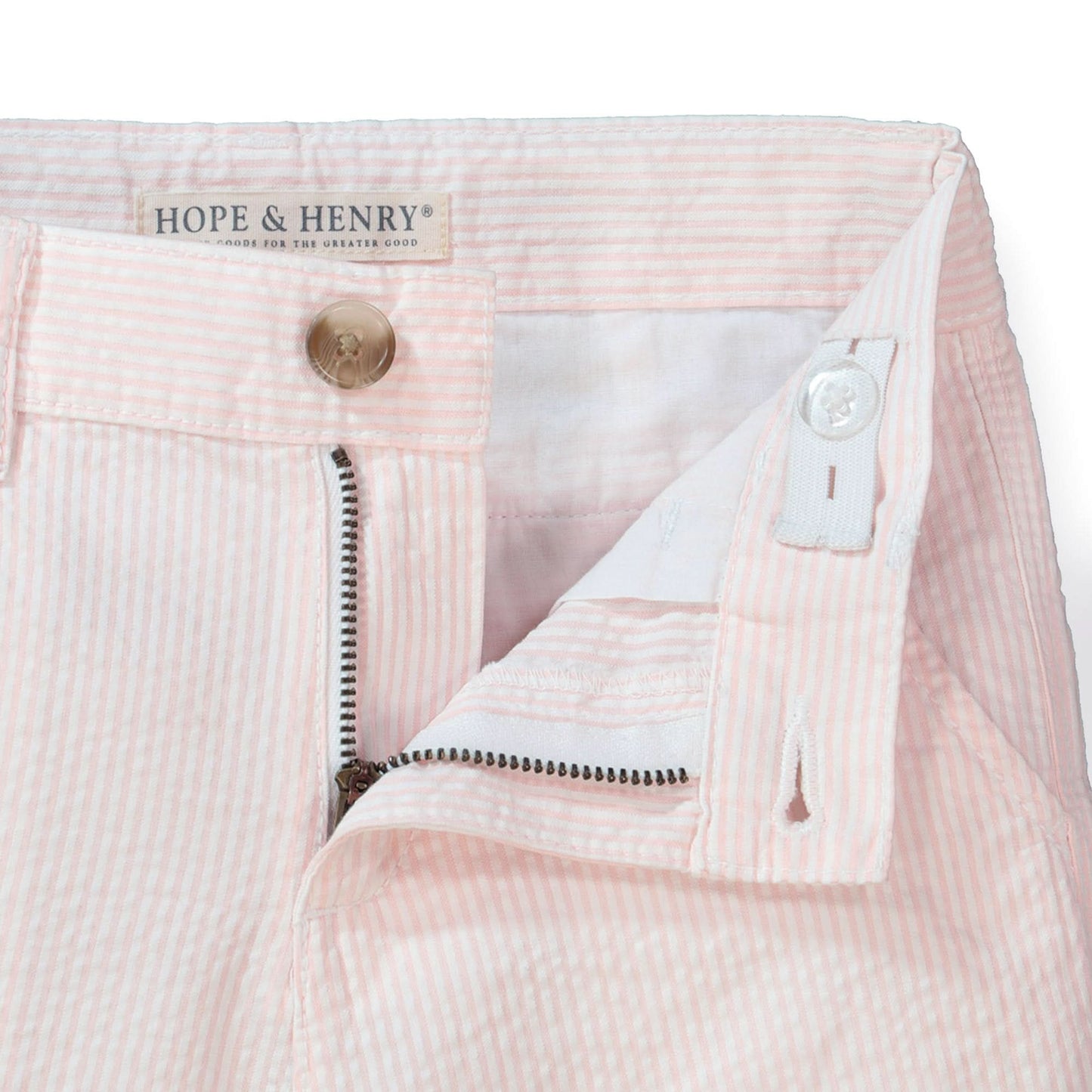 Baby Boy Organic Seersucker Short Pink