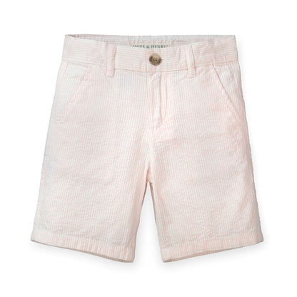 Baby Boy Organic Seersucker Short Pink