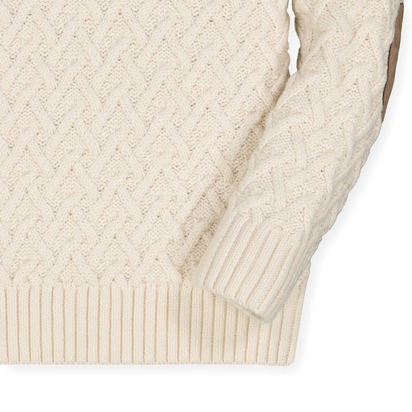 Boys Shawl Collar Organic Cable Sweater