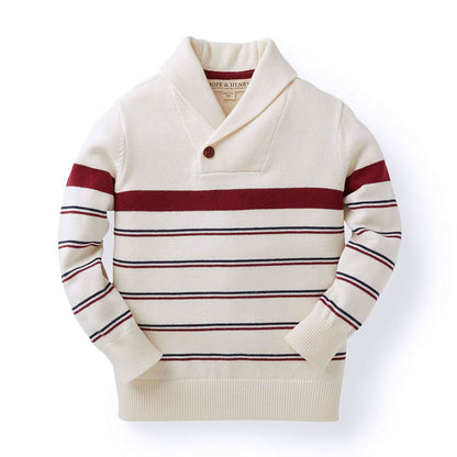 Boys Shawl Collar Organic Sweater
