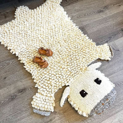 Organic Wool Play Mat + Nursery Rug  - Sheep