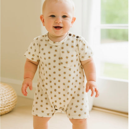 Organic Short Sleeve Baby Romper - Sun