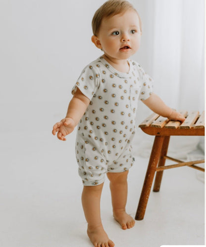 Organic Short Sleeve Baby Romper - Sun