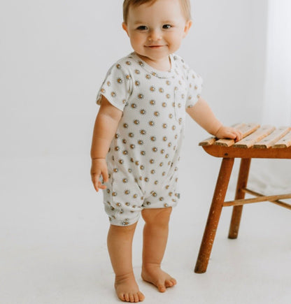 Organic Short Sleeve Baby Romper - Sun
