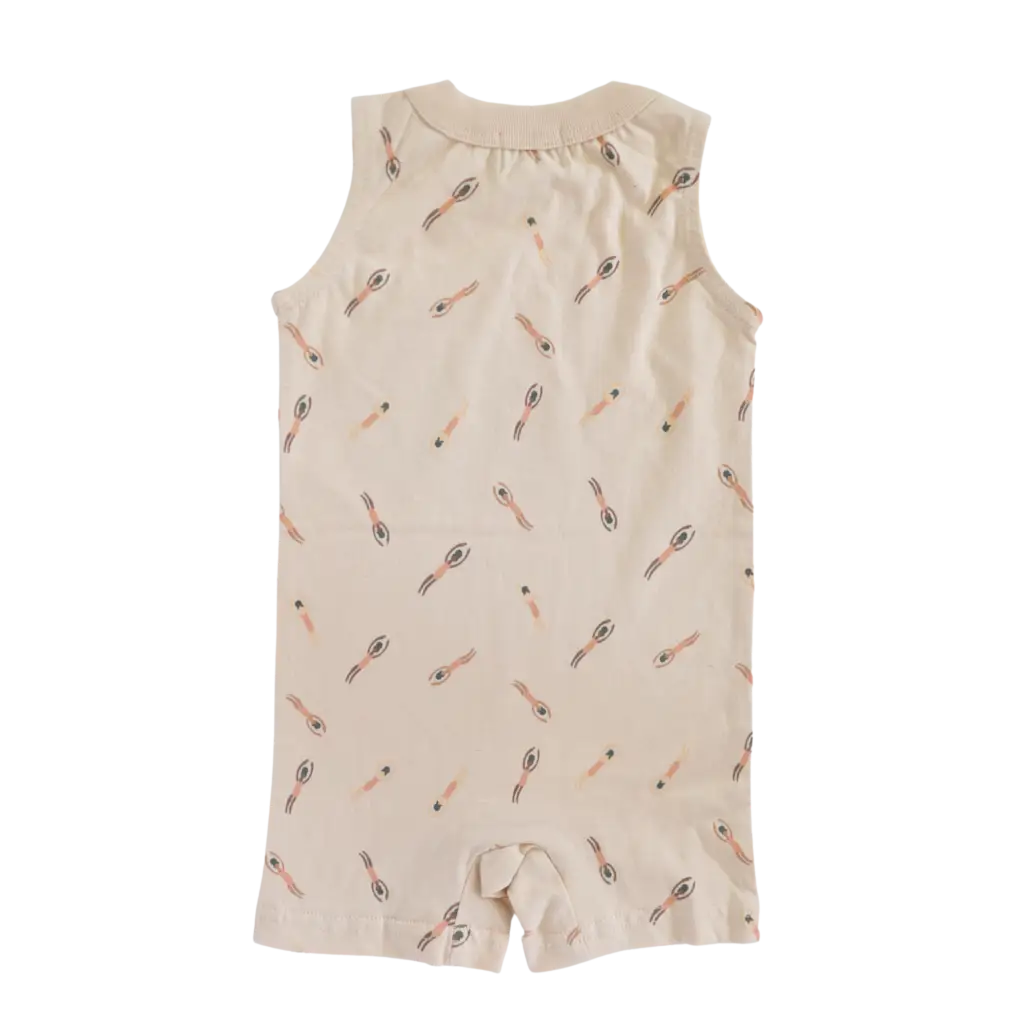 Beige Pocket Playsuit Organic Baby Romper