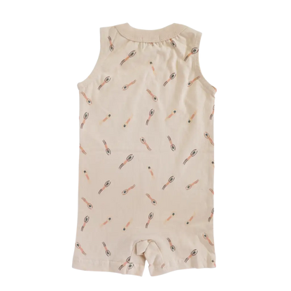 Beige Pocket Playsuit Organic Baby Romper