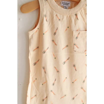 Beige Pocket Playsuit Organic Baby Romper
