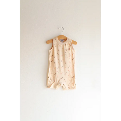 Beige Pocket Playsuit Organic Baby Romper