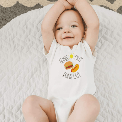 Organic Baby Graphic Bodysuit - Suns Out Buns Out