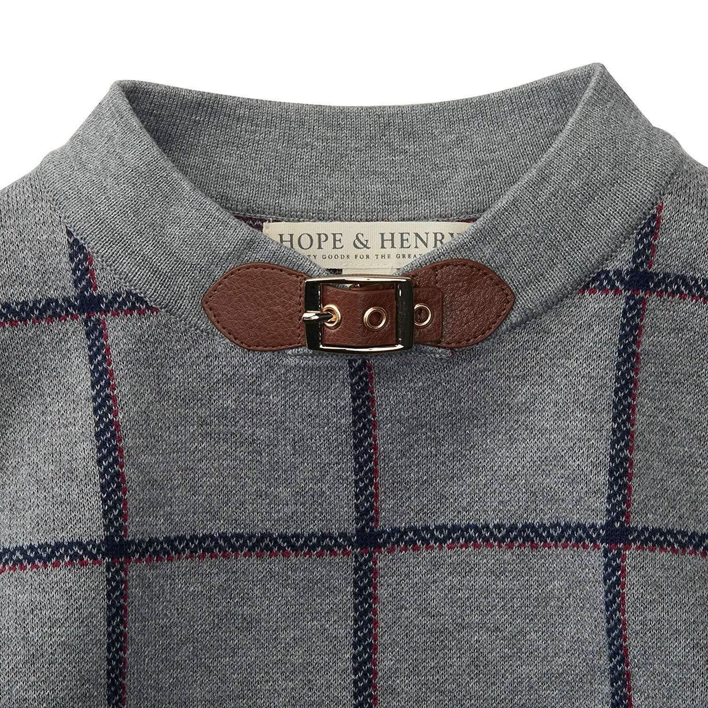 Organic Girls Gray Plaid Sweater Cape
