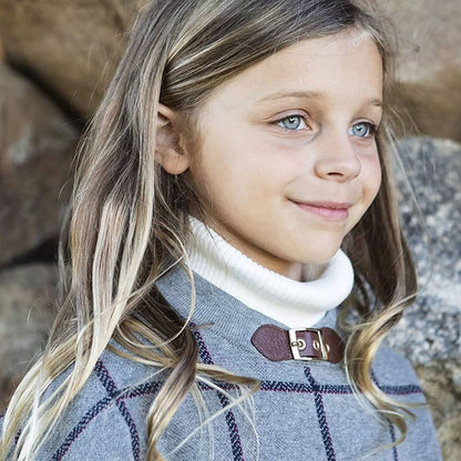 Organic Girls Gray Plaid Sweater Cape