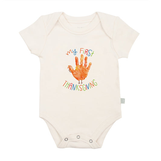Organic Baby Graphic Bodysuit - My First Thanksgiving