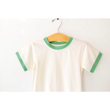 Organic Toddler & Kids Everyday Ringer Tee - Green