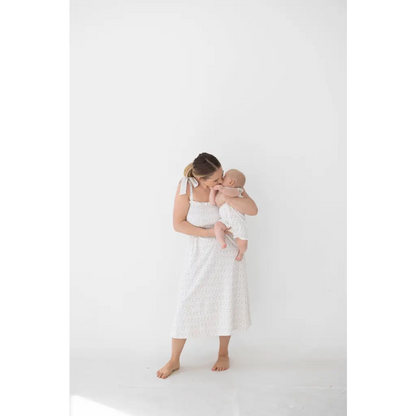 Organic Cotton Baby Henley Romper - Floral