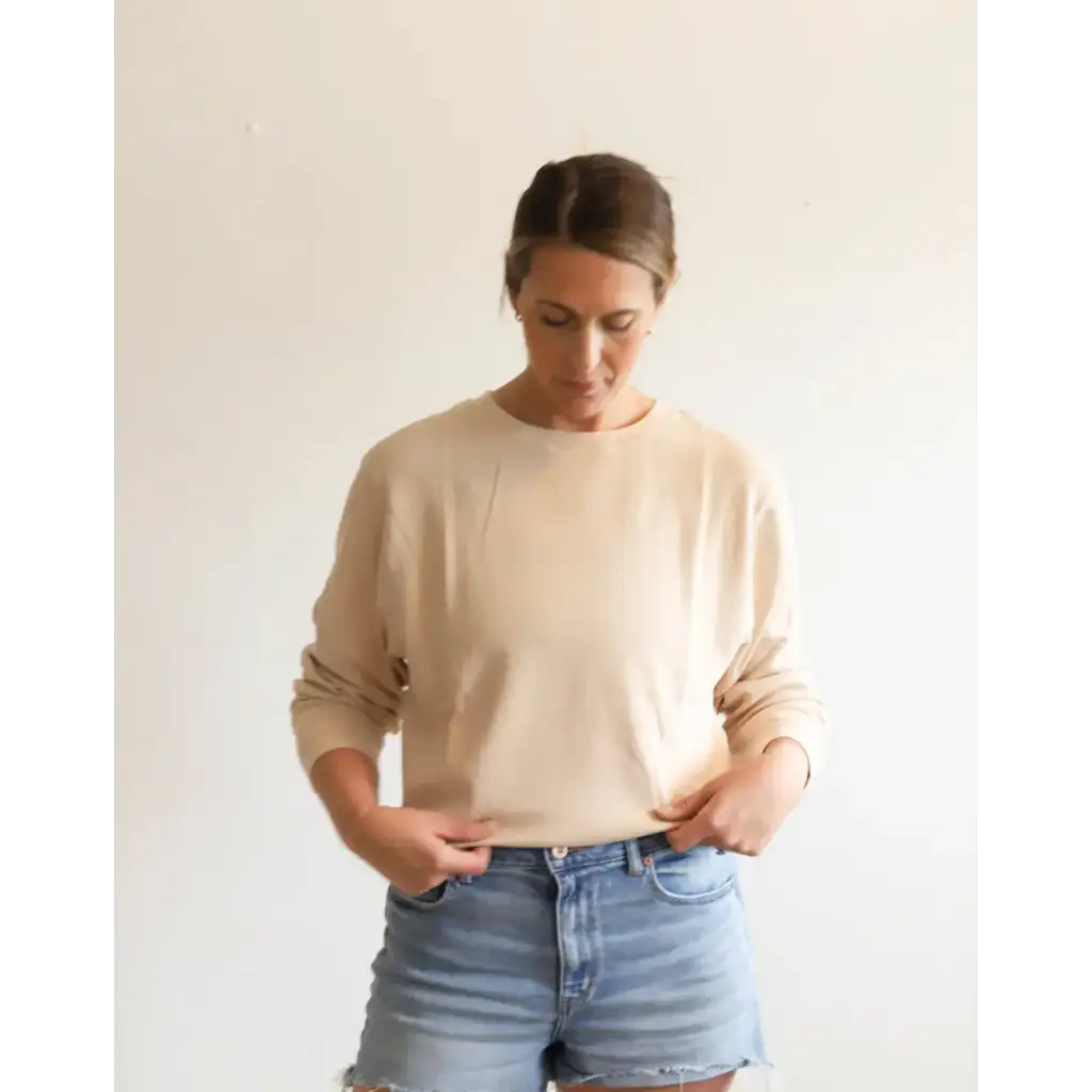 Jenna Knitted Waffle Longsleeve Pullover