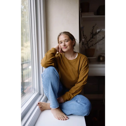 Jenna Knitted Waffle Longsleeve Pullover