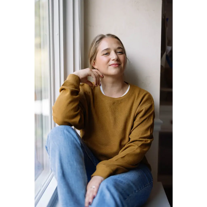 Jenna Knitted Waffle Longsleeve Pullover